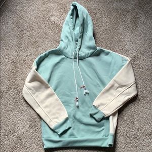 Aquamarine & white pullover